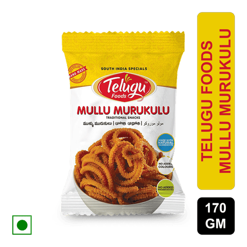 Telugu Foods Mullu Murukulu, 160 gm Pouch