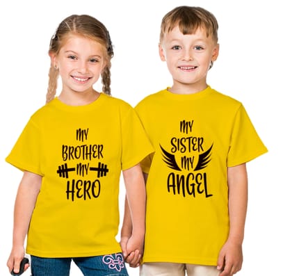 My Brother My Hero-My Sister My Angel Rakhi T-shirt-1-2 Year / 3-4 Year