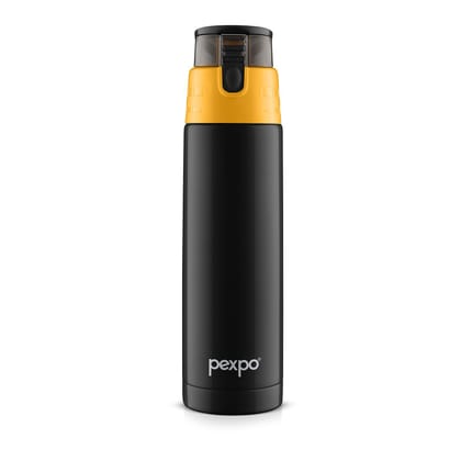 Pexpo 24 Hrs Hot & Cold Stainless Steel Vacuum Insulated Flask, 1000ml, Black, Cardio | Thermosteel Flask | Double Walled | Durable | Leak-Proof | Eco-Friendly | Home | Kitchen | Travelling