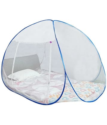 Silver Shine - Blue Cotton Foldable Mosquito Net ( Pack of 1 ) - Blue