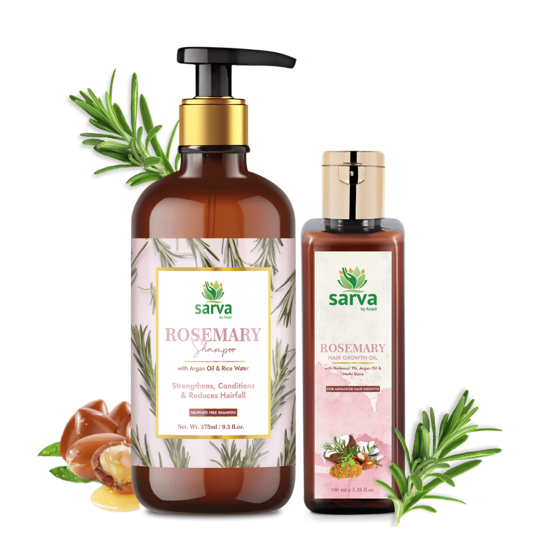 Rosemary Shampoo & Hair Growth Oil Combo-Sulphate Free| Natural Hair Care | Promotes Healthy Scalp & Stronger Hair | Hairfall Control | Soft & Strong Hair| For Men & Women