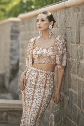 Ria Malhotra in FLORA FISH CUT LEHENGA SET-XS