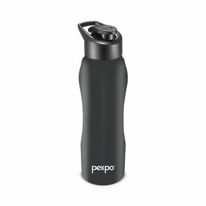 PEXPO Stainless Steel Sports/Fridge Water Bottle, 750 ml, Knight Black, Bistro Xtreme | Wide Mouth & Leak-Proof Water Bottle