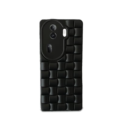 Black 3D Checks Pattern Grid Case For Oppo Models-Oppo Reno 11 Pro 5G