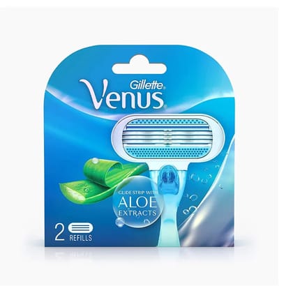 Gillette Venus Hair Removal Razor Blades Refills Cartridges Glide Strips With Aloe Vera Extracts