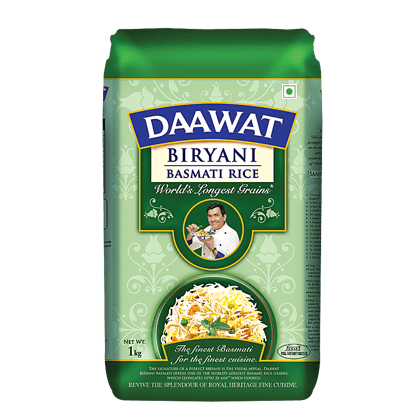 Daawat Basmati Rice/Basmati Akki - Biryani, 1 Kg Pouch(Savers Retail)
