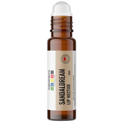 Organix Mantra Sandal Dream Lip Nectar | Hydrating Lip Oil with Sandalwood, Almond, Grapeseed, Rosehip | Reviving, Soothing & Nourishing Lip Care - 10ML