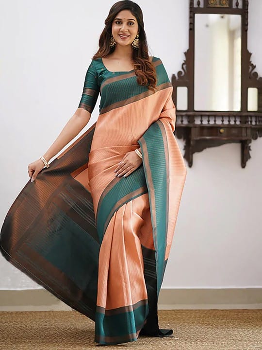 Ethnic Motifs Woven Design Zari Banarasi Saree