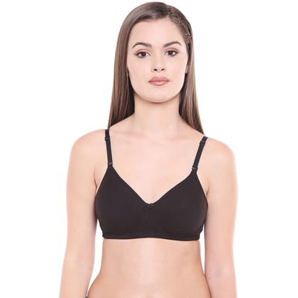 Bodycare Women Cotton Spandex Full Coverage Lightly Padded Regular Bra 6588-Black