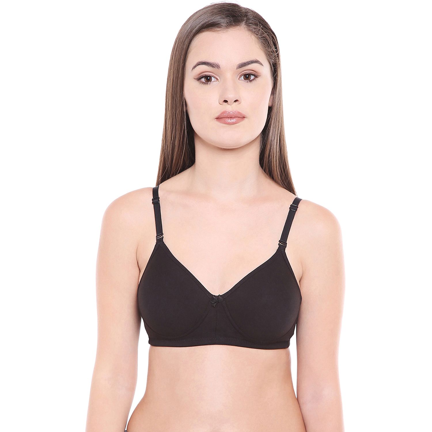 Bodycare Women Cotton Spandex Full Coverage Lightly Padded Regular Bra 6588-Black