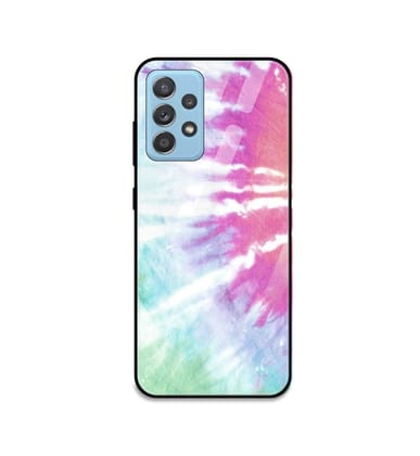 3 Color Splash Tie Dye - Glass Case For Samsung Models-Samsung Galaxy A7 2018