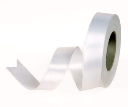 White Double Faced Nylon Satin Ribbon (1 Inch, 7 M )