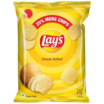 Lays Potato Chips - Classic Salted Flavour, Crunchy Snacks, 40 g Pouch