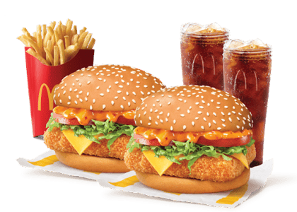 Burger Combo For 2: McSpicy Deluxe Paneer Burger