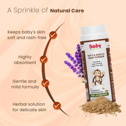 BabyOrgano Soft & Gentle Baby Powder - 100g Pack of 2