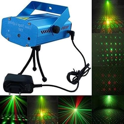 SMARTCAM Party Chacha Aluminum Multi Pattern 6 Design Sound Activated Laser Light Disco Party ClubDJ Decoration Birthday Blue Medium Size