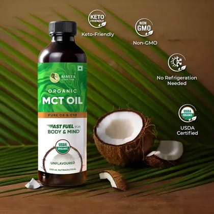 Organic MCT Oil | C8 60% | C10 40% - 500 ml-500 ml