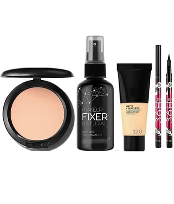 swenky compact with makeup fixer foundation & waterproof eyeliner (Pack of 5)