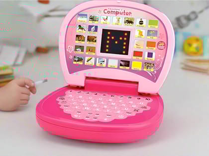 Baby Educational Learning Kids Laptop Computer with Screen Sound for Kids, Children s, Girls & Boys, Fun Toy for Kids, 3 4 5 6 7 + Years (Pink)