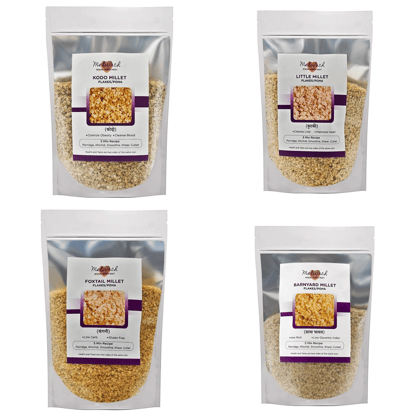 Millet Flakes/Poha Combo, 350 gm Each - Pack of 4