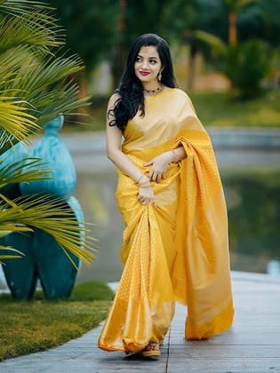 Ethnic Motifs Woven Design Zari Banarasi Saree