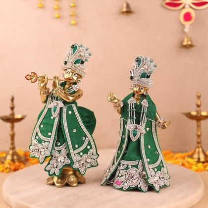 Saawan Sugandh Emerald Green Lehenga Dhoti with Patka & Shringar Set-2 inch / Emerald Green