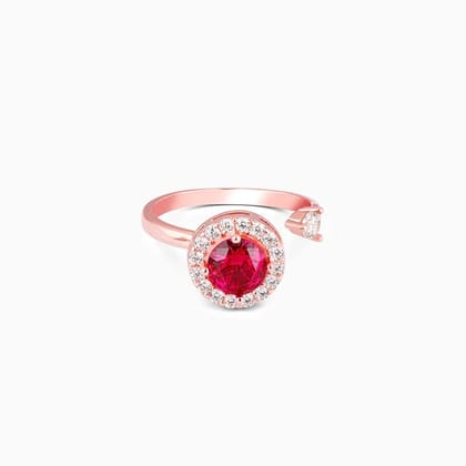 Rose Gold Ruby Red Spin Ring
