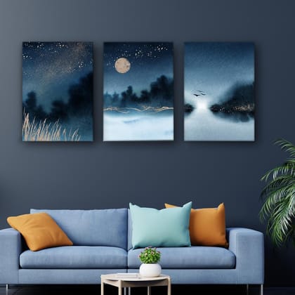Mystical Blues of the Night Canvas (Matte Finish)