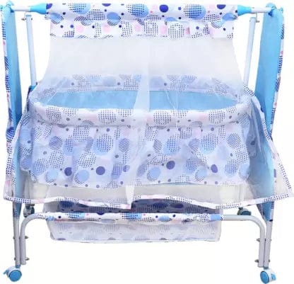 MeeMee Baby Cradle with Swing, Mosquito Net, Storage Basket  (Blue)