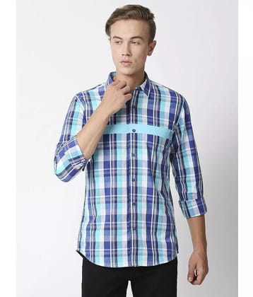 Solemio - Blue 100% Cotton Slim Fit Men''s Casual Shirt ( Pack of 1 ) - None