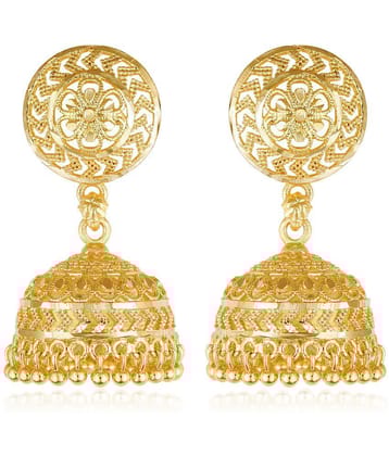 VFJ1486ERG - Golden Jhumki Earrings ( Pack of 1 ) - Golden