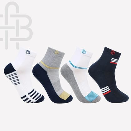 Men Cushioned Ankle Length Sports Socks -Pack Of 4