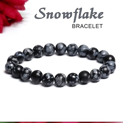 Certified Snowflake 8mm Natural Stone Bracelet-Single