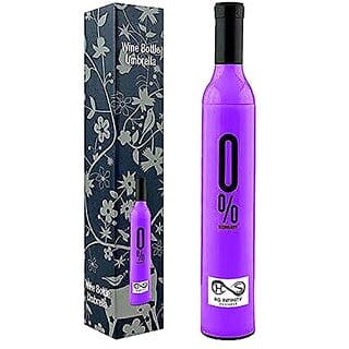 Wox Wine Bottle Shape Mini Compact Foldable Umbrella with Plastic Case Foldable Portable Umbrella with Bottle Cover for UV Protection  Rain