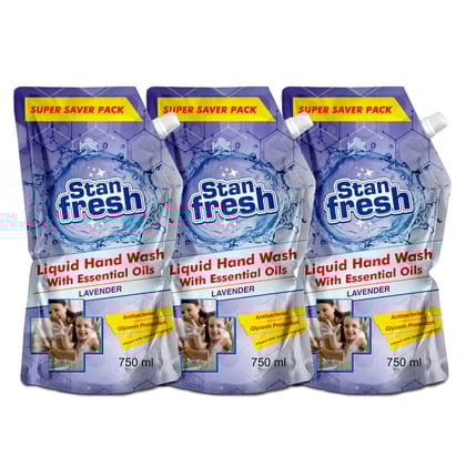 Stanfresh Liquid Hand Wash - Lavender 750ml (Pack Of 3)