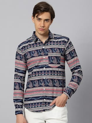 Classic Fit Ethnic Motif Printed Casual Shirt