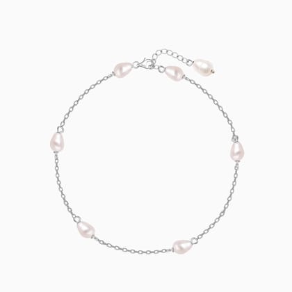 Silver Iridescent Pearl Bracelet