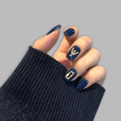 SMOOKY Reusable - 24 Pcs nail art extension kit -Blue Gold