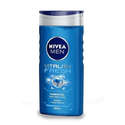 Nivea Men Vitality Fresh Shower Gel With Ocean Minerals For Body, Face & Hair, 250 ml Bottle