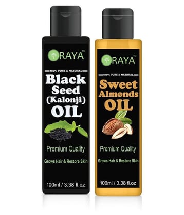 ORAYA 100% Pure & Natural Kalonji & Almond Oil 200 ml Pack of 2