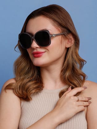 SUNNIES Large Full Frame Metal.Plastic Oversized Solid Polarized Women Sunglasses-SNS-11703-C026