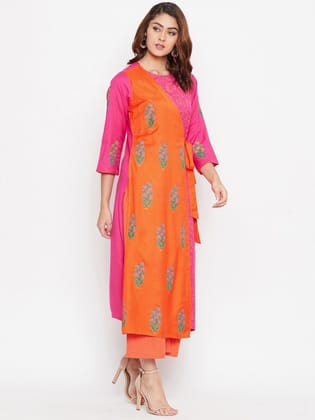 Women Pink Ethnic Motifs Printed Kurta