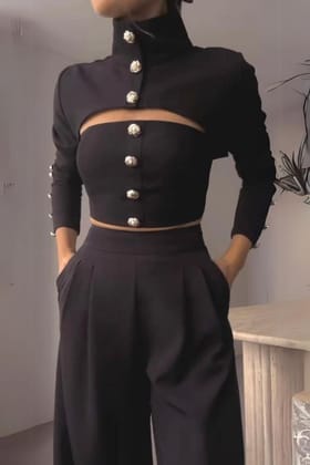 Madela Shirt Set-Black / Shirt Only / XXS
