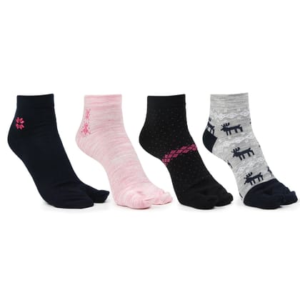 Women Ankle Length Wool Thumb Socks - PO4