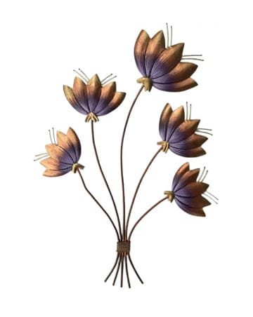 Colorful Flowers Bunch Wall Decor, 20 Inch x 12 Inch