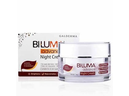 Bi-luma Advance Skin Brightening Night Cream With Vitamin C & Hyluronic Acid For Even Skin Tone, Dark Spots & Wrinkles, 45g | galderma