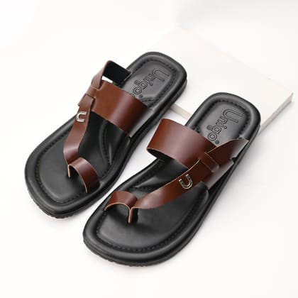 Raja Stylish Chappal for Men (Size: 6 to 12)-6 / Black Brown