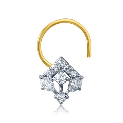 Senco Gold Magnetic Charm Diamond Nose Pin (0.6 gram / 0.17 Ct / GH-VS / 18K Yellow Gold)