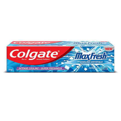 Colgate Maxfresh Toothpaste, Blue Gel Paste With Menthol For Super Fresh Breath, 150G (Peppermint Ice)(Savers Retail)
