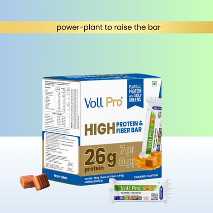 Voll Pro Plant Protein Bar: 26g protein in 65g bar: (Pack of 65g*6 bars)-Buy 1